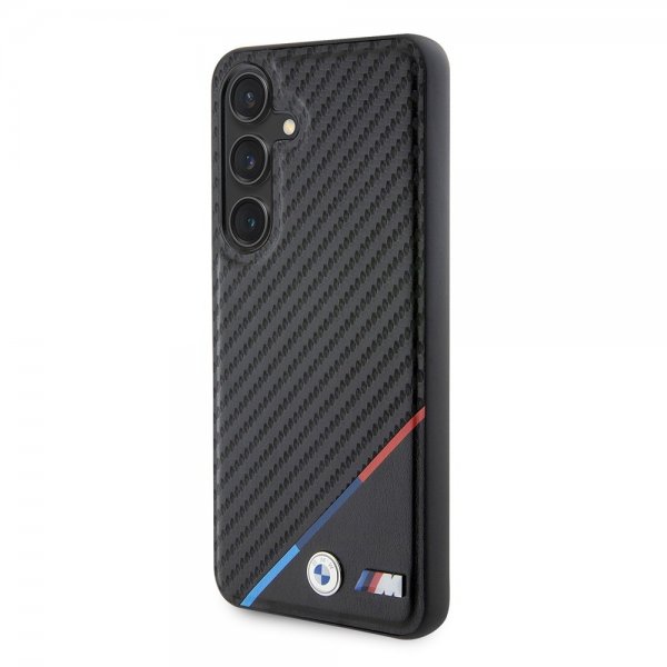 BMW Samsung Galaxy S24 Kuori Carbon Tricolor Stripe MagSafe Musta