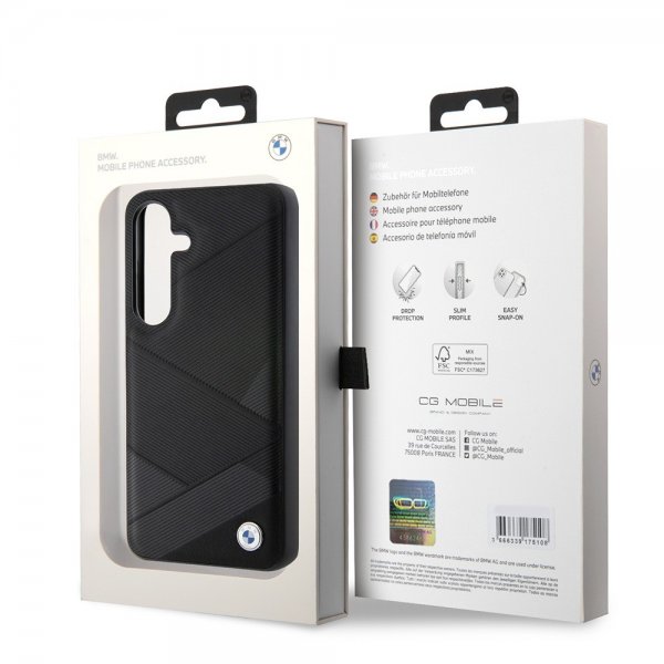 BMW Samsung Galaxy S24 Kuori Aidosta Nahasta Kuvioitu Musta