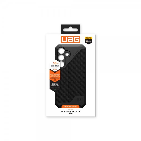 Urban Armor Gear (UAG) Samsung Galaxy S24 Kuori Metropolis LT MagSafe Kevlar Musta