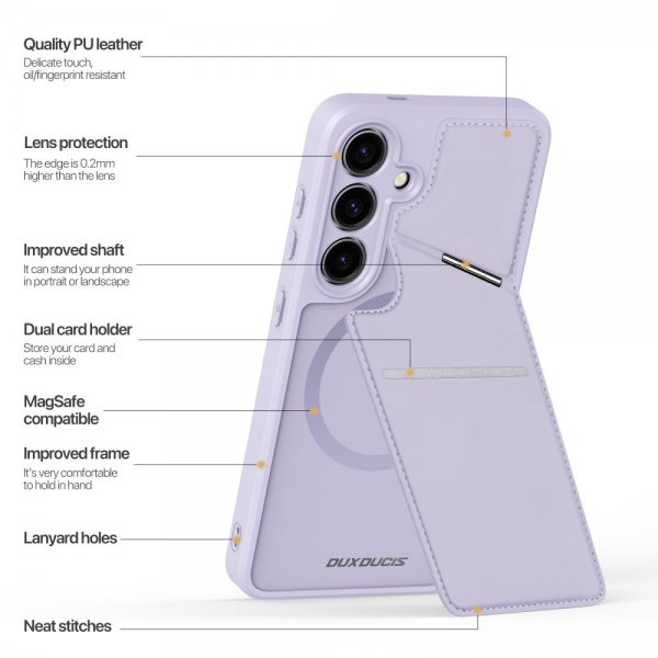 Dux Ducis Samsung Galaxy S24 -suojakuori Rafi II -sarja MagSafe Lila