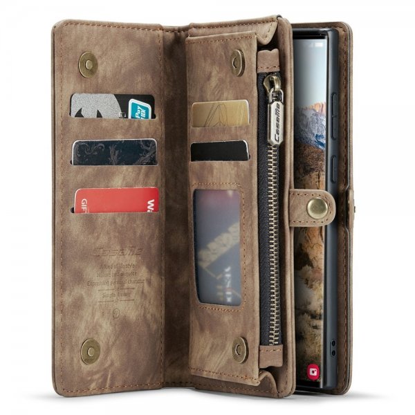 CaseMe Samsung Galaxy S24 Ultra Kotelo 008 Series Irrotettava Kuori Ruskea