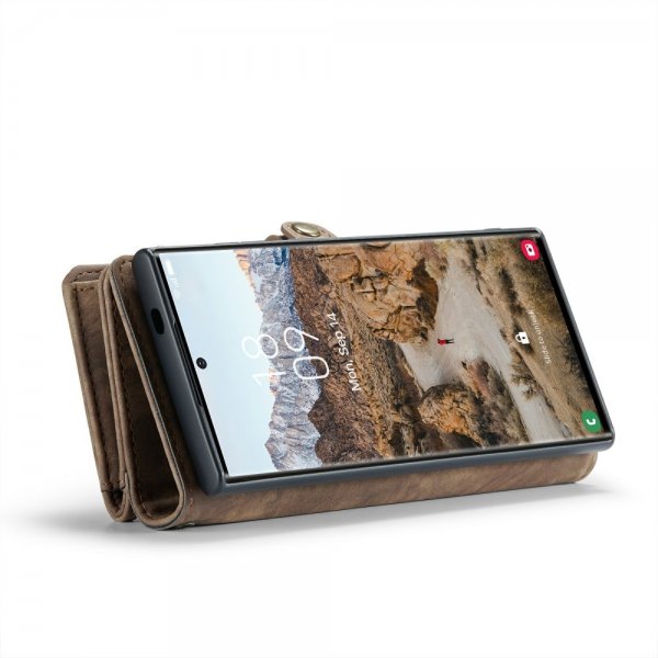 CaseMe Samsung Galaxy S24 Ultra Kotelo 008 Series Irrotettava Kuori Ruskea