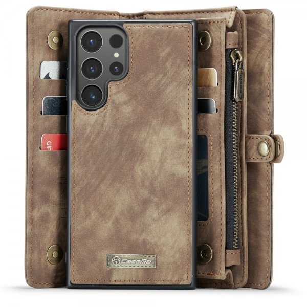 CaseMe Samsung Galaxy S24 Ultra Kotelo 008 Series Irrotettava Kuori Ruskea