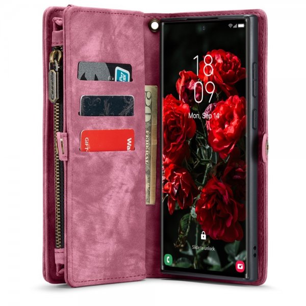 CaseMe Samsung Galaxy S24 Ultra -sarjan irrotettava kuori, punainen