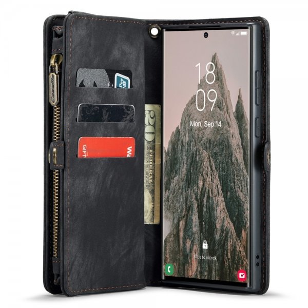 CaseMe Samsung Galaxy S24 Ultra Kotelo 008-sarja Irrotettava kuori, musta