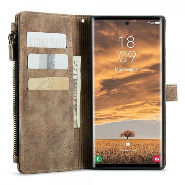 CaseMe Samsung Galaxy S24 Ultra Kotelo C30-sarja Ruskea