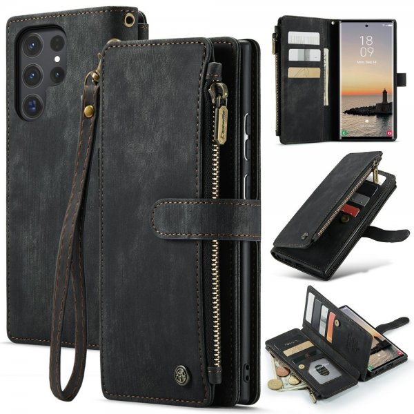 CaseMe Samsung Galaxy S24 Ultra Kotelo C30-sarja Musta