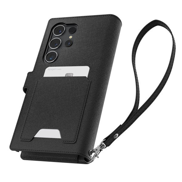 Spigen Samsung Galaxy S24 Ultra Wallet S Plus -suojakotelo, musta