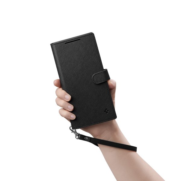 Spigen Samsung Galaxy S24 Ultra Wallet S Plus -suojakotelo, musta