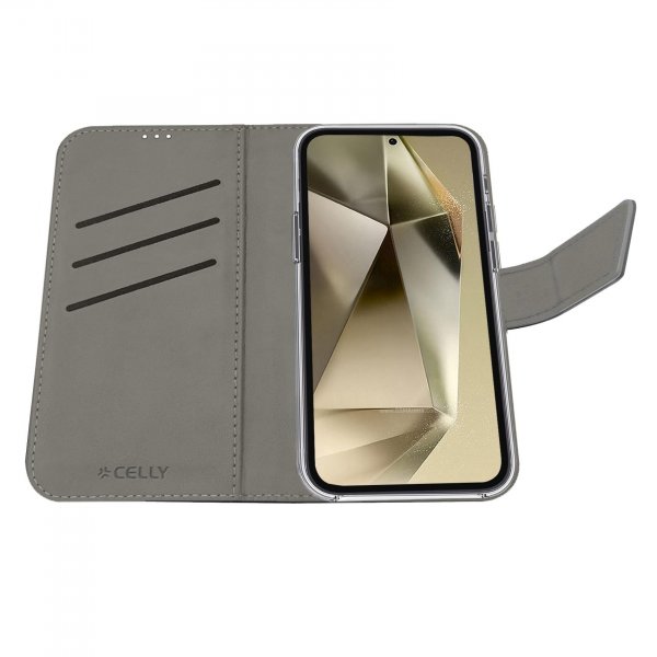 Celly Samsung Galaxy S24 Ultra -suojakotelo Wally Wallet Case, musta