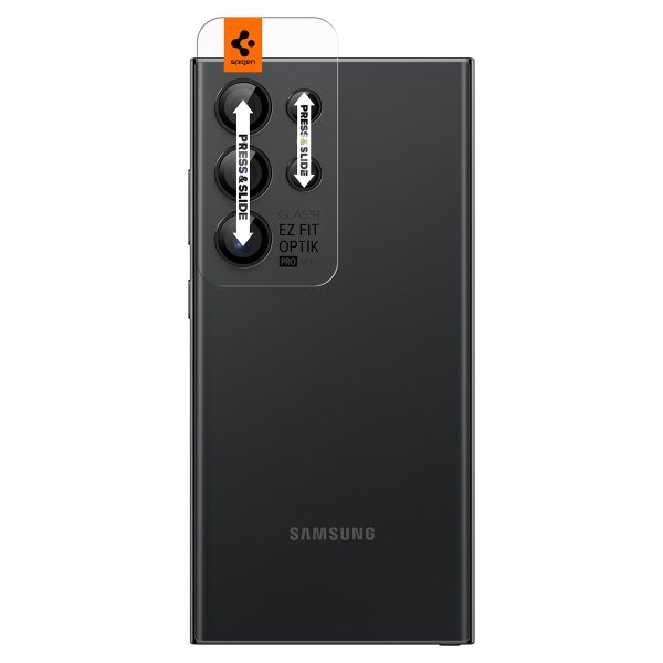Spigen Samsung Galaxy S24 Ultra Kameransuojus GLAS.tR EZ Fit Optik Pro 2 kpl Musta