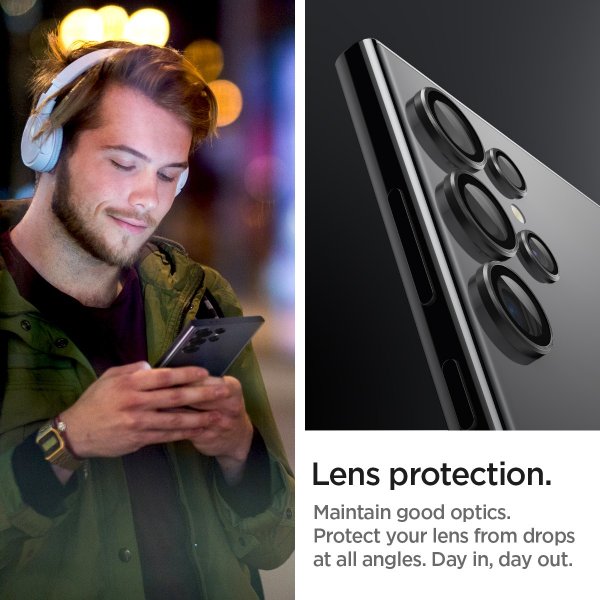 Spigen Samsung Galaxy S24 Ultra Kameransuojus GLAS.tR EZ Fit Optik Pro 2 kpl Musta