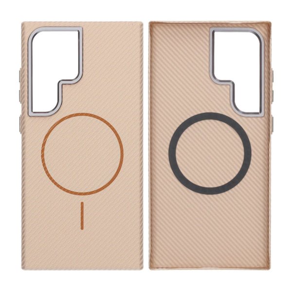 Samsung Galaxy S24 Ultra Kuori Hiilikuitukuvio Magsafe Kulta