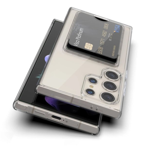 Rvelon Samsung Galaxy S24 Ultra Läpinäkyvä kuori korttipaikalla
