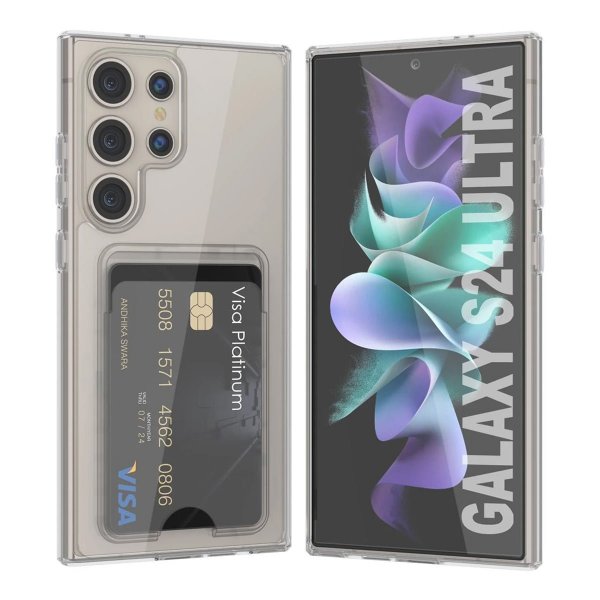 Rvelon Samsung Galaxy S24 Ultra Läpinäkyvä kuori korttipaikalla