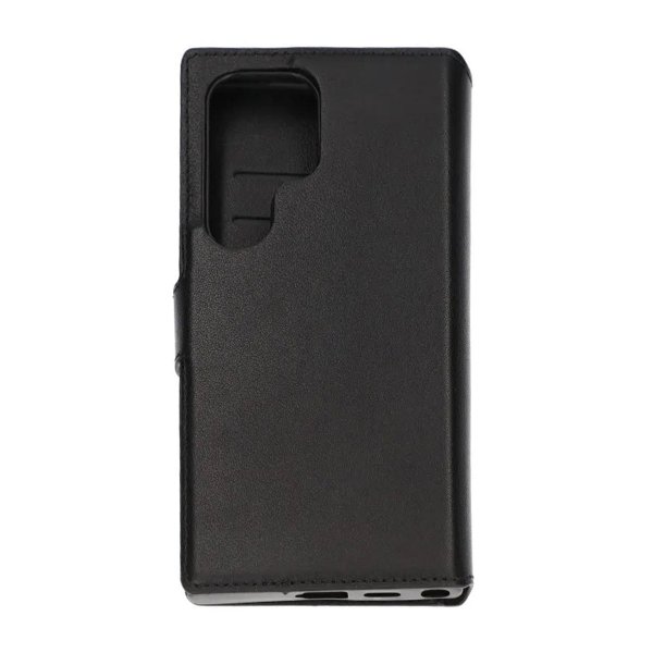 Rvelon Samsung Galaxy S24 Ultra -kotelo, aitoa nahkaa, korttipaikka, musta