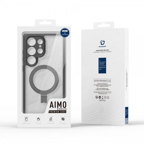 Dux Ducis Samsung Galaxy S24 Ultra Kuori Aimo Series MagSafe Jalusta Musta