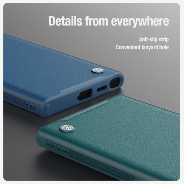 Nillkin Samsung Galaxy S24 Ultra Kotelo CamShield Prop Leather Sininen