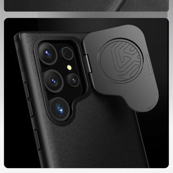 Nillkin Samsung Galaxy S24 Ultra Kuori CamShield Prop Leather MagSafe Musta