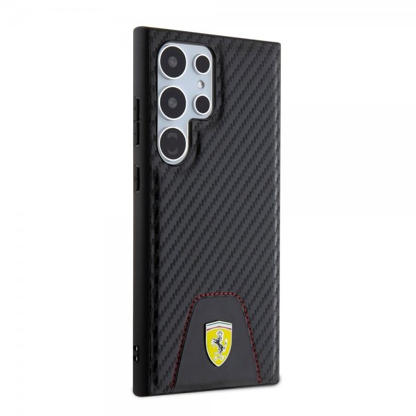 Ferrari Samsung Galaxy S24 Ultra Suojakuori Carbon & Stripe Musta