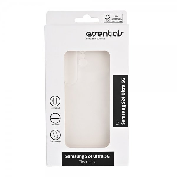 Essentials Samsung Galaxy S24 Ultra Clear Case läpinäkyvä