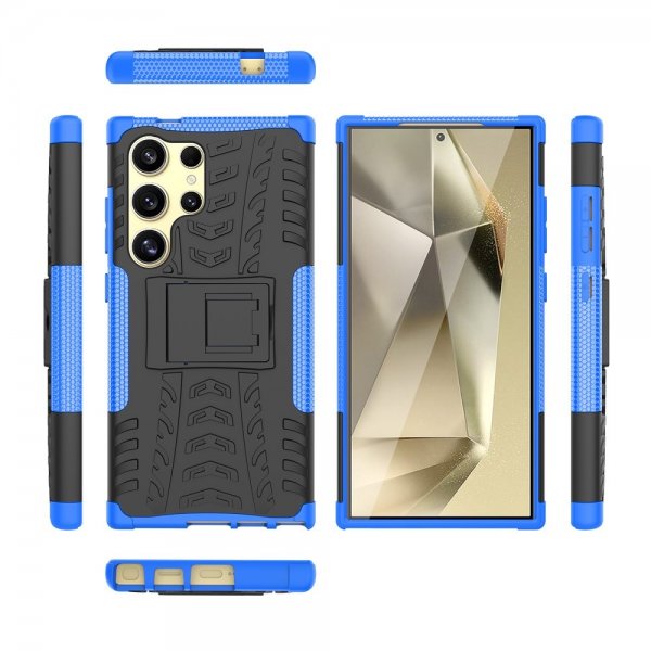 Samsung Galaxy S24 Ultra Kuori Rengaskuvio Jalustatoiminto Sininen