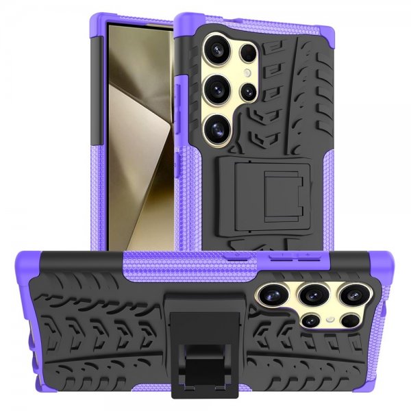 Samsung Galaxy S24 Ultra Kuori Rengaskuvio Jalustatoiminto Violetti