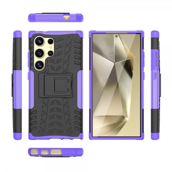 Samsung Galaxy S24 Ultra Kuori Rengaskuvio Jalustatoiminto Violetti