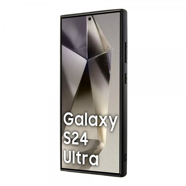 BMW Samsung Galaxy S24 Ultra Kotelo Aitoa Nahkaa Kuvioitu Musta