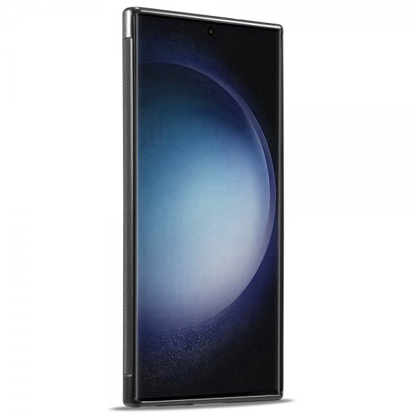 Lc.Imeeke Samsung Galaxy S24 Ultra Kuori Hiilikuitutekstuuri Punainen Raita Musta