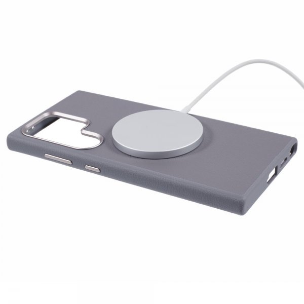 X-Level Samsung Galaxy S24 Ultra Kuori Nahkakuviointi MagSafe Harmaa