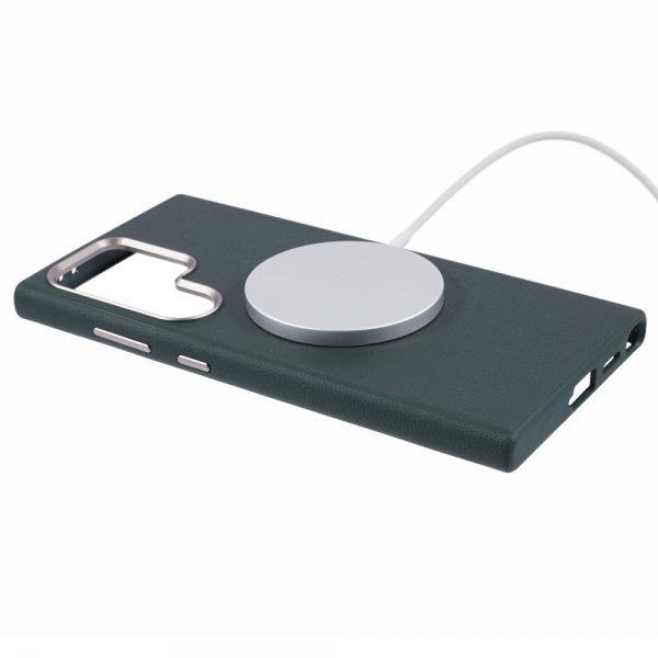 X-Level Samsung Galaxy S24 Ultra Kuori Nahkakuvio MagSafe Vihreä