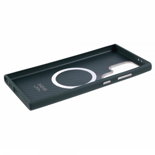 X-Level Samsung Galaxy S24 Ultra Kuori Nahkakuvio MagSafe Vihreä
