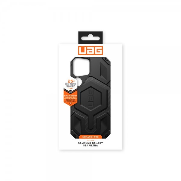 Urban Armor Gear (UAG) Samsung Galaxy S24 Ultra -suojakuori Monarch Pro MagSafe, hiilikuitu, musta