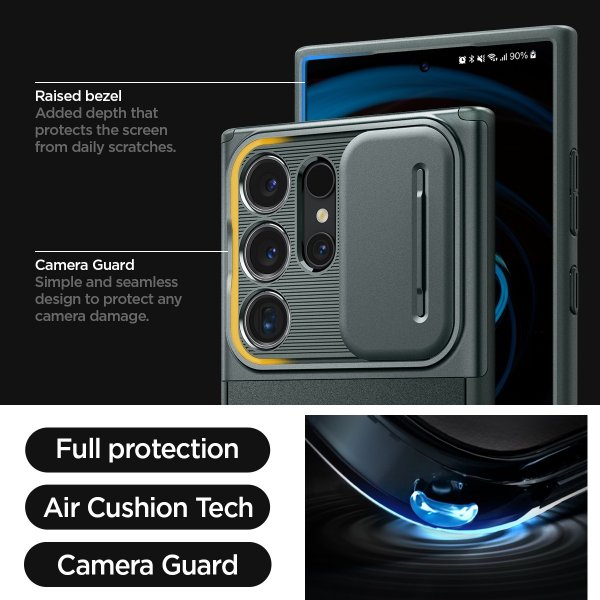 Spigen Samsung Galaxy S24 Ultra kuori Optik Armor Abyss Green