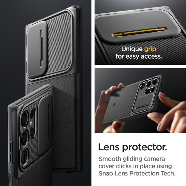 Spigen Samsung Galaxy S24 Ultra kuori Optik Armor musta