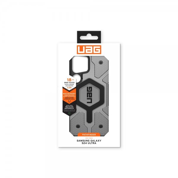 Urban Armor Gear (UAG) Samsung Galaxy S24 Ultra -suojakuori Pathfinder Clear MagSafe Ash