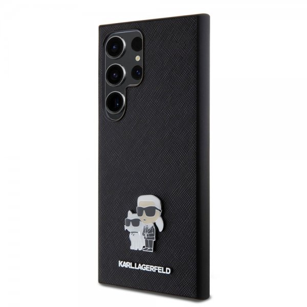 Karl Lagerfeld Samsung Galaxy S24 Ultra -suojakuori Saffiano Karl & Choupette Musta