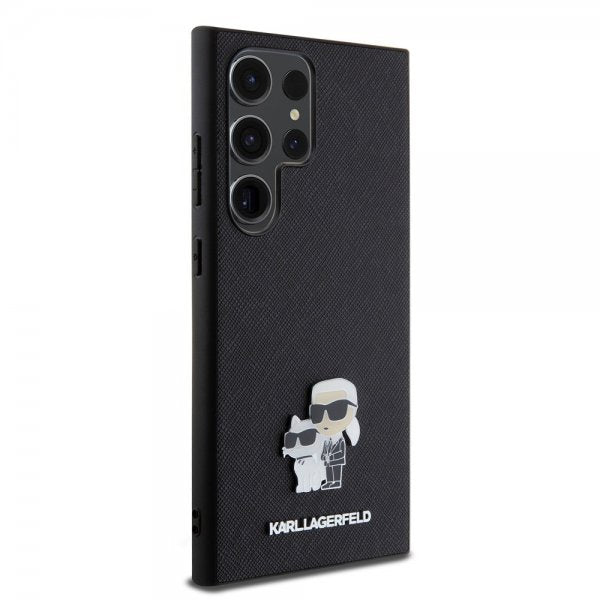Karl Lagerfeld Samsung Galaxy S24 Ultra -suojakuori Saffiano Karl & Choupette Musta