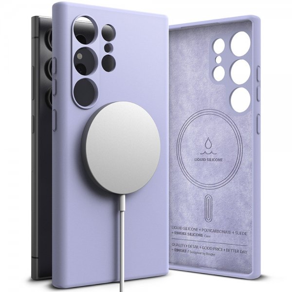 Ringke Samsung Galaxy S24 Ultra Silicone Magnetic -suojakuori, laventeli