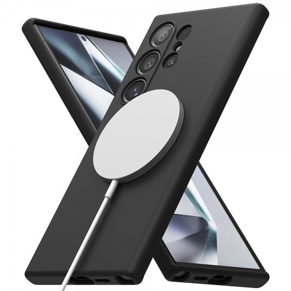 Ringke Samsung Galaxy S24 Ultra Silicone Magnetic -suojakuori, musta