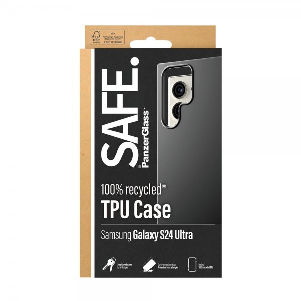 SAFE by PanzerGlass Samsung Galaxy S24 Ultra kuori pehmeä TPU Case musta