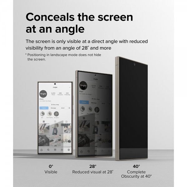 Ringke Samsung Galaxy S24 Ultra näytönsuoja Easy Slide Privacy, 2 kpl