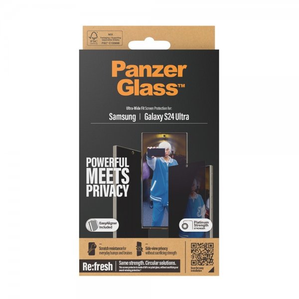PanzerGlass Samsung Galaxy S24 Ultra näytönsuoja Ultra-Wide Fit Privacy EasyAligner