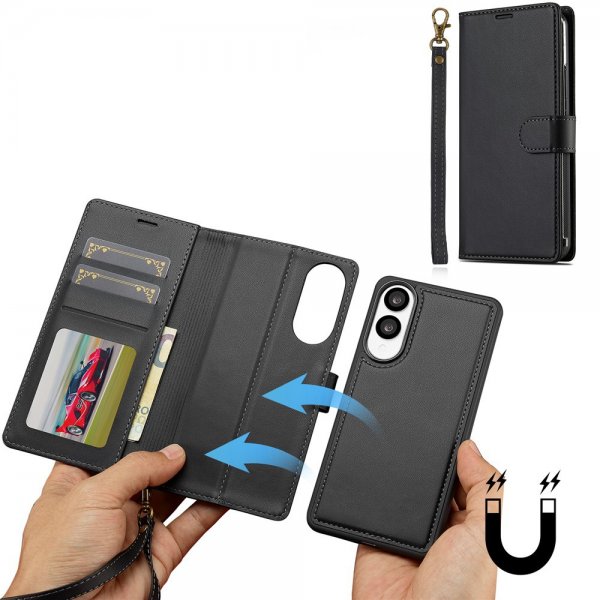 Nordic Covers Samsung Galaxy S25 Edge -kotelo irrotettavalla MagSafe-kuorella Raven Black