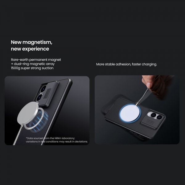 Nillkin Samsung Galaxy S25 Edge -suojakuori CamShield Pro MagSafe, musta