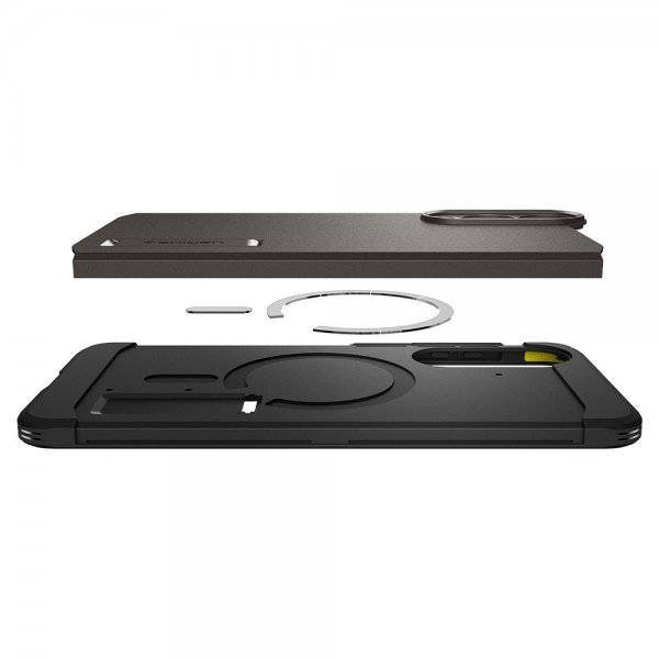 Spigen Samsung Galaxy S25 Edge -suojakuori Tough Armor MagFit Gunmetal