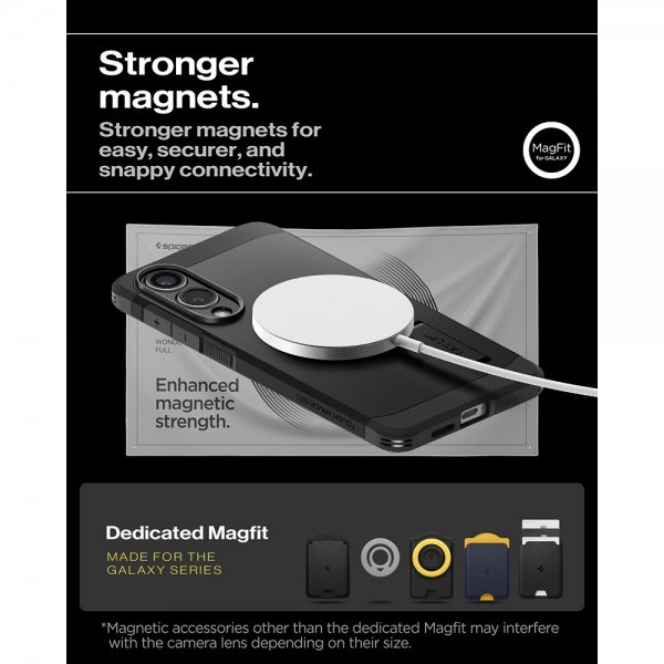 Spigen Samsung Galaxy S25 Edge -suojakuori Tough Armor MagFit, musta