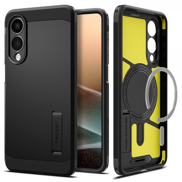 Spigen Samsung Galaxy S25 Edge -suojakuori Tough Armor MagFit, musta