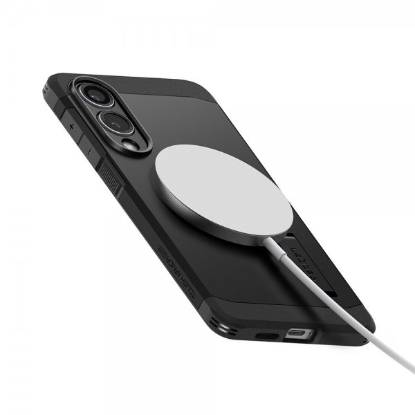 Spigen Samsung Galaxy S25 Edge -suojakuori Tough Armor MagFit, musta